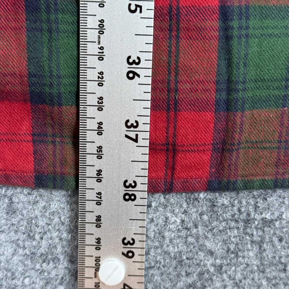 LL Bean Flannel XXL Tall Red Green Plaid Shirt Long Sleeve Button Down Men's - Picture 8 of 9